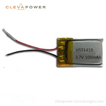 Li polymer battery 551419 3.7v 100mah